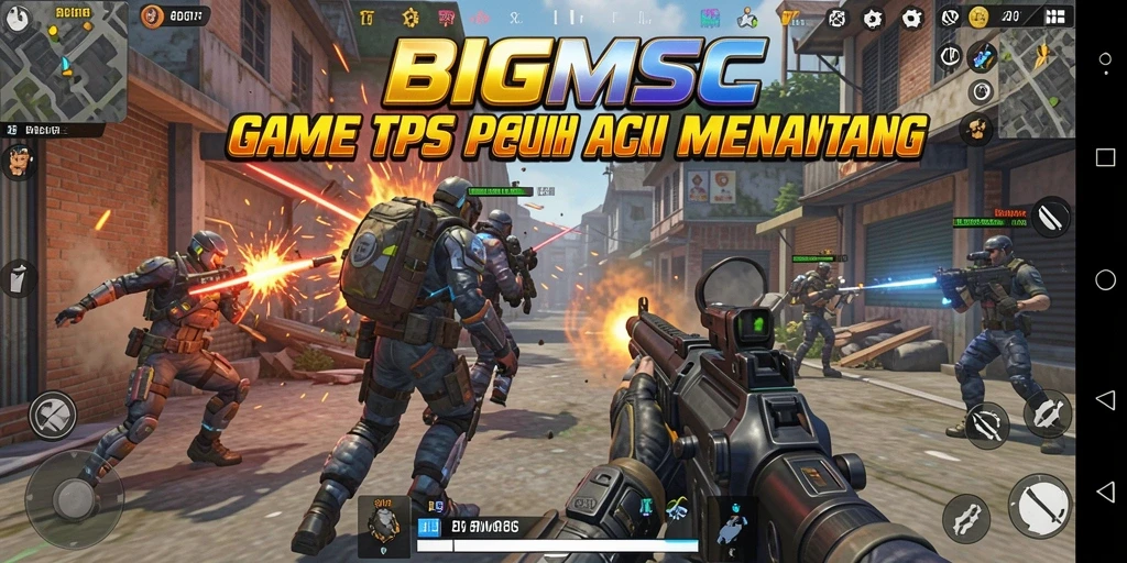 Tampilan utama gameplay BIGMSG dengan aksi TPS yang mendebarkan.