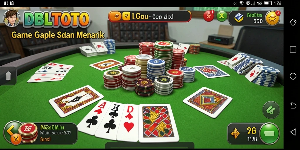 Tampilan gameplay Gaple di DBLTOTO yang menarik dan interaktif.