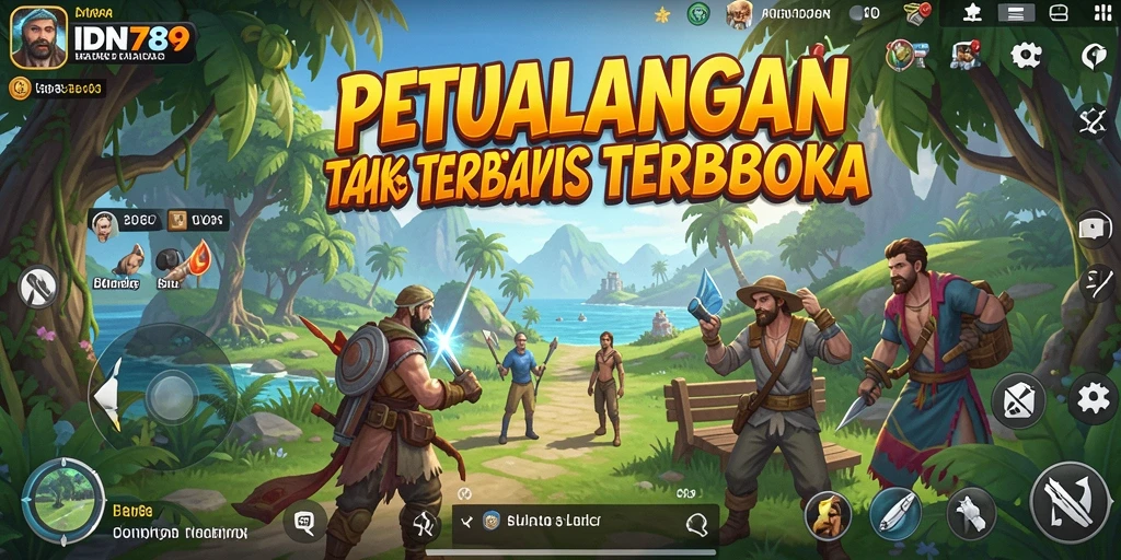 Tangkapan layar IDN789 menunjukkan pemain menjelajahi dunia terbuka yang indah.