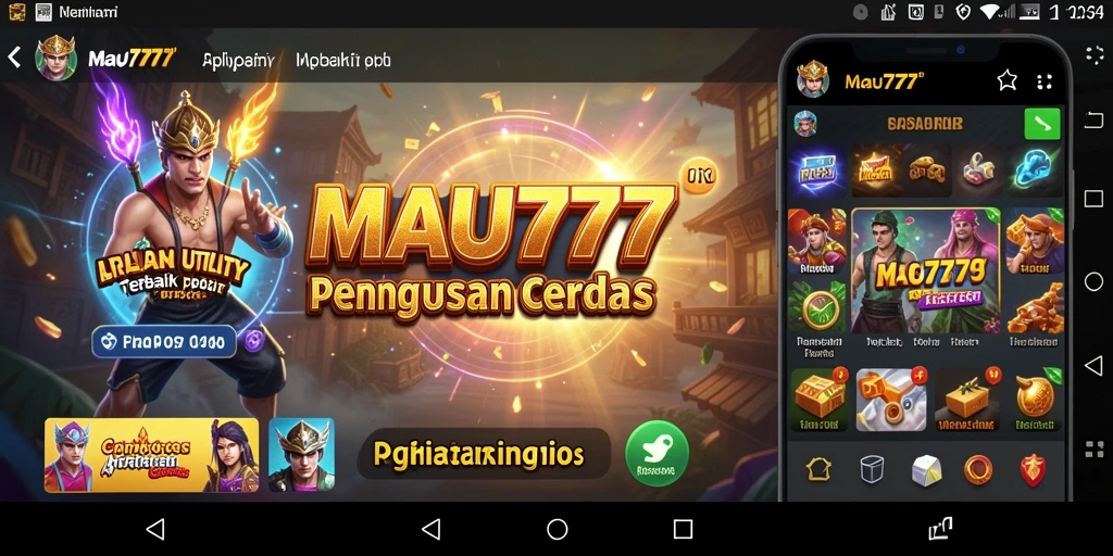 Screenshot utama MAU777 menampilkan antarmuka aplikasi Utility yang menarik.