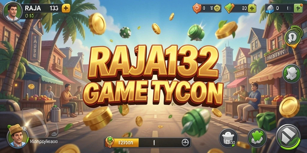 Screenshot utama RAJA132 menunjukkan pengelolaan kerajaan bisnis yang seru.