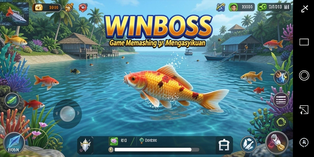 Gameplay WINBOSS menampilkan pengalaman memancing yang menawan.